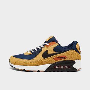 Nike Men&apos;s Air Max 90 SE Nylon Suede Casual Shoes in Beige/Bucktan Size 12.0 Nylon/Suede - 3223369