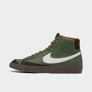 Nike Men&apos;s Blazer Mid 77 Premium Vintage Casual Shoes in Green/Army Olive Size 7.5 Leather - 3216023