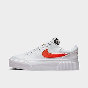 Nike Women&apos;s Court Legacy Lift Platform Casual Shoes in White/White Size 11.5 Leather - 3553973