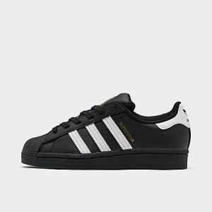 Adidas Big Kids&apos; Originals Superstar Casual Shoes in Black/Core Black Size 3.5 Leather - 2511253