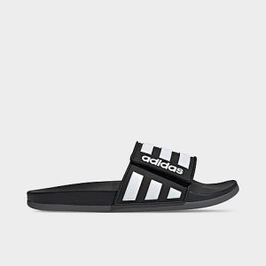 Adidas Men&apos;s Essentials Adilette Comfort Adjustable Slide Sandals in Black/Core Black Size 13.0 - 2573691