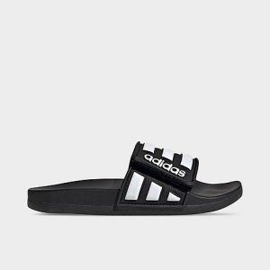 Adidas Big Kids&apos; Adilette Comfort Adjustable Slide Sandals in Black/Core Black Size 6.0 - 2550134