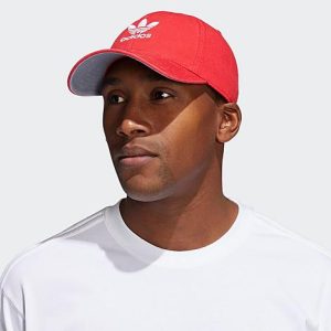 Adidas Originals Precurved Washed Strapback Hat in Red/Vivid Red 100% Cotton - 8205195