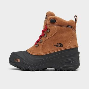 The North Face Inc Little Kids&apos; Chilkat Lace II Waterproof Boots in Brown/Toasted Brown Size 13.0 Lace/Suede/Fleece - 3198092