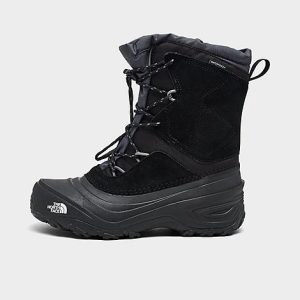 The North Face Inc Big Kids&apos; Alpenglow V Boots in Black/Black Size 4.0 Leather/Nylon/Lace - 3198078
