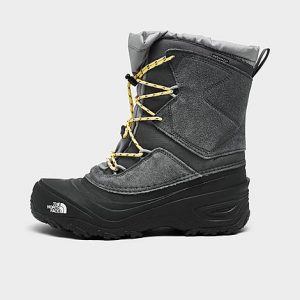 The North Face Inc Big Kids&apos; Alpenglow V Boots in Black/Vanadis Grey Size 5.0 Leather/Nylon/Lace - 3198083