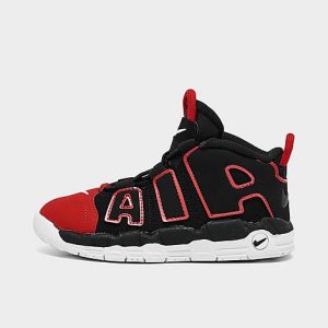 Nike Kids&apos; Toddler Air More Uptempo Basketball Shoes in Black/Black Size 6.0 Leather - 3222229
