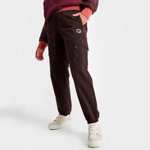 Nike Women&apos;s Woven Cropped Cargo Jogger Pants in Purple/Brown Basalt Size XL - 5846238