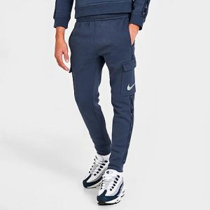 Nike Kids&apos; Sportswear Repeat Fleece Cargo Jogger Pants in Blue/Thunder Blue Size XL Cotton/Polyester/Fleece - 5850019