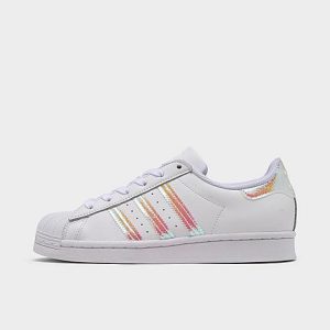 Adidas Girls&apos; Big Kids&apos; Originals Girls Are Awesome Casual Shoes in White/Cloud White Size 4.5 Leather - 2525856