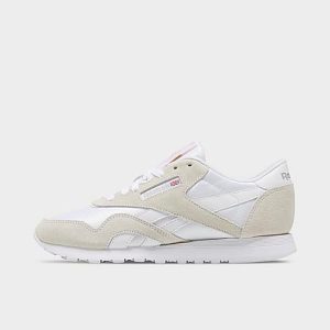 Reebok Women&apos;s Classic Nylon Slim Casual Shoes in White/White Size 11.0 Nylon/Suede - 3044140
