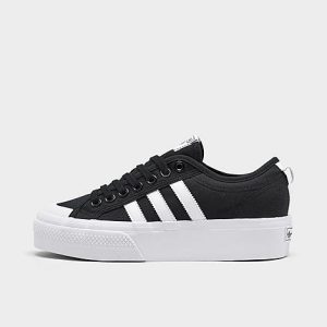 Adidas Women&apos;s Originals Nizza Platform Casual Shoes in Black/Core Black Size 10.0 - 2556102