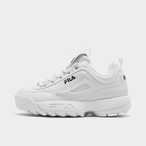 Fila Little Kids&apos; Disruptor 2 Casual Shoes in White/White Size 13.0 Leather - 2485454