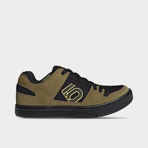 Adidas Men&apos;s Five Ten Freerider Mountain Biking Shoes in Green/Black/Hazy Yellow Size 10.5 Leather - 3189683