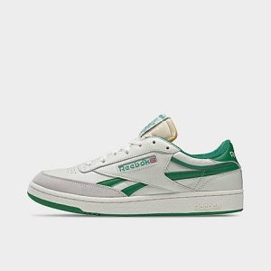 Reebok Men&apos;s Club C Revenge Vintage Casual Shoes in Green/Off-White/Chalk Size 13.0 Leather - 3093893