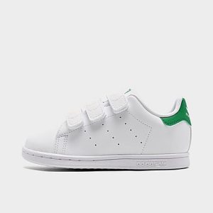 Adidas Kids&apos; Toddler Originals Stan Smith Hook-and-Loop Strap Casual Shoes in White/Cloud White Size 10.0 - 2990223