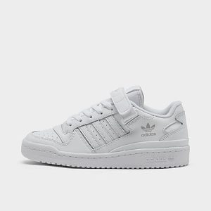 Adidas Big Kids&apos; Originals Forum Low Casual Shoes in White/White Size 6.5 Leather - 3027571