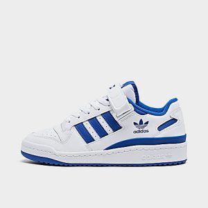 Adidas Big Kids&apos; Originals Forum Low Casual Shoes in Blue/White/Cloud White Size 6.0 Leather - 3027562