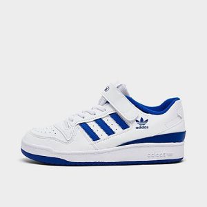 Adidas Little Kids&apos; Originals Forum Low Casual Shoes in Blue/White/Cloud White Size 13.0 Leather - 3031372