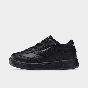 Reebok Boys&apos; Toddler Club C Casual Shoes in Black/Core Black Size 10.0 Leather - 3166505