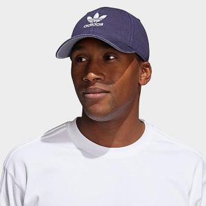 Adidas Originals Precurved Washed Strapback Hat in Blue/Shadow Navy 100% Cotton - 8203837