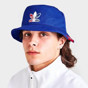 Adidas Originals USA 3-Stripes Bucket Hat in Blue/Royal Blue 100% Cotton - 8205709