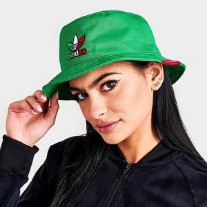 Adidas Originals Mexico 3-Stripes Bucket Hat in Green/Vivid Green 100% Cotton - 8205708
