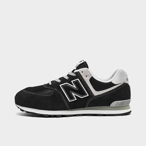 New Balance Boys&apos; Big Kids&apos; 574 Casual Shoes in Black/Black Size 6.0 Leather - 3138870