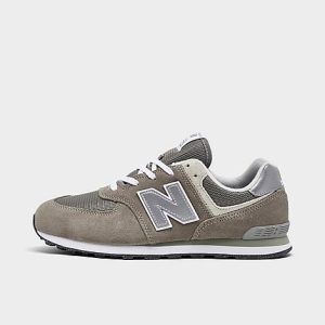 New Balance Boys&apos; Big Kids&apos; 574 Casual Shoes in Grey/Grey Size 7.0 Leather - 3116679