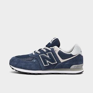 New Balance Boys&apos; Big Kids&apos; 574 Casual Shoes in Blue/Navy Size 7.0 Leather - 3138880