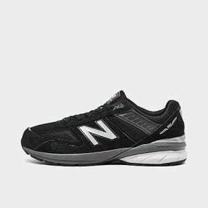 New Balance Boys&apos; Big Kids&apos; 990v5 Casual Shoes in Black/Black Size 6.0 Leather/Suede - 2459181
