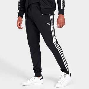 Adidas Men&apos;s Classics Adicolor Primeblue SST Track Pants in Black/Black Size 2XL Cotton/Polyester/Plastic - 5644759