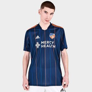 Adidas Team Men&apos;s adidas FC Cincinnati Soccer 21-22 Home Jersey in Blue/Collegiate Navy Size Medium 100% Polyester/Knit/Jersey - 5696018