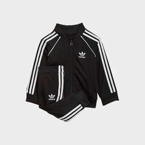 Adidas Infant and Kids&apos; Toddler Originals Adicolor SST Track Suit in Black/Black Size 18 M Polyester/Knit - 5720647