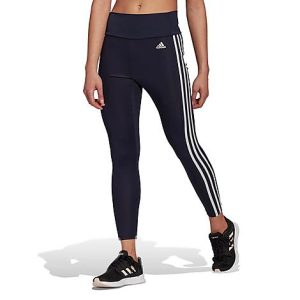 Adidas Women&apos;s Designed To Move High-Rise Cropped Training Tights in White/Legend Ink Size XS Polyester/Plastic - 5827589