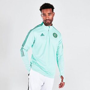 Adidas Men&apos;s Originals Celtic FC Tiro Training Top in Blue/Clear Mint Size Small Polyester/Jersey - 5798090