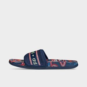 Adidas Women&apos;s Adilette Comfort Slide Sandals in Blue/Mystery Blue Size 11.0 - 3506639