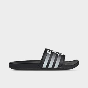 Adidas Men&apos;s Adilette Cloudfoam Plus Slide Sandals in Black/Core Black Size 13.0 - 3052417