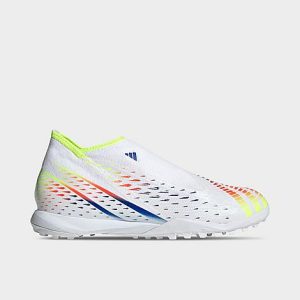 Adidas Men&apos;s Predator Edge.3 Laceless Turf Soccer Shoes in White/White Size 12.0 - 3549464