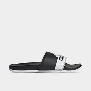 Adidas Men&apos;s Adilette Cloudfoam Plus Slide Sandals in Black/Core Black Size 6.0 - 3191120