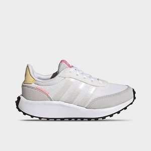 Adidas Girls&apos; Big Kids&apos; Run 70s Casual Shoes in White/Cloud White Size 11.0 Suede - 3503190