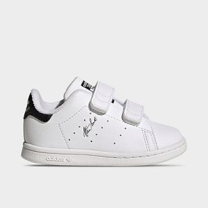 Adidas Kids&apos; Toddler Originals Stan Smith Stretch Lace Recycled Casual Shoes in White/Cloud White Size 10.0 Leather - 3545815