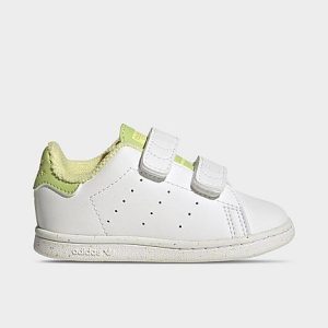 Adidas Kids&apos; Toddler Originals Stan Smith Stretch Lace Recycled Casual Shoes in White/Cloud White Size 10.0 Leather - 3545779