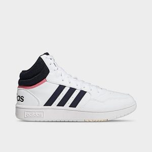 Adidas Women&apos;s Hoops 3.0 Mid Classic Casual Shoes in White/Cloud White Size 7.0 Leather - 3168006