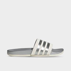 Adidas Women&apos;s Adilette Comfort Slide Sandals in White/Chalk White Size 8.0 - 3118221