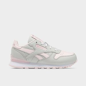 Reebok Girls&apos; Little Kids&apos; Classic Leather Step &apos;n&apos; Flash Casual Shoes in Pink/Grey/Pure Grey 2 Size 13.5 - 3511371