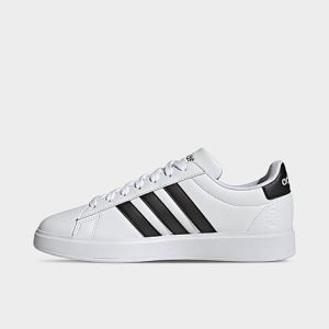 Adidas Men&apos;s Essentials Grand Court 2.0 Casual Shoes in White/Cloud White Size 13.0 Leather/Denim - 3503617