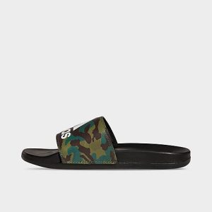 Adidas Men&apos;s Essentials Adilette Comfort Slide Sandals in Green/Camo/Core Black Size 4.0 - 3507112
