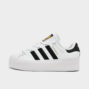 Adidas Women&apos;s Originals Superstar Bonega Platform Casual Shoes in White/Cloud White Size 7.5 Plastic - 3162243