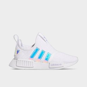 Adidas Girls&apos; Little Kids&apos; Originals NMD 360 Casual Shoes in White/White Size 3.0 - 3109807